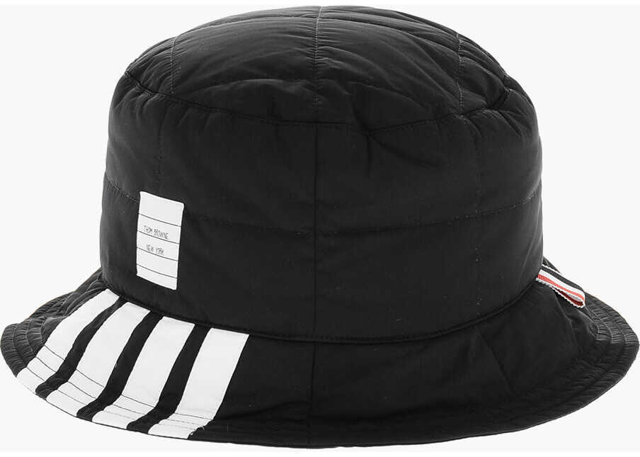 Caciuli Thom Browne Quilted Bucket Hat With Contrasting Details Black Barbati (BM 19376465) 1