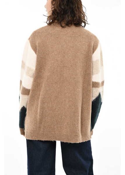 Pulovere Woolrich Virgin Wool Embroidered Landscape Turtleneck Sweater Beige Femei (BM 19376468) 2