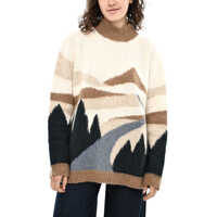 Pulovere Virgin Wool Embroidered Landscape Turtleneck Sweater Femei