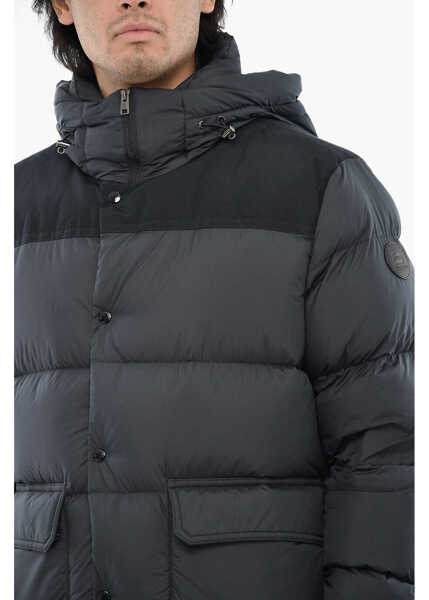 Geci de iarna Woolrich Quilted Sierra Down Jacket With Snap Buttons Blue Barbati (BM 19376474) 3