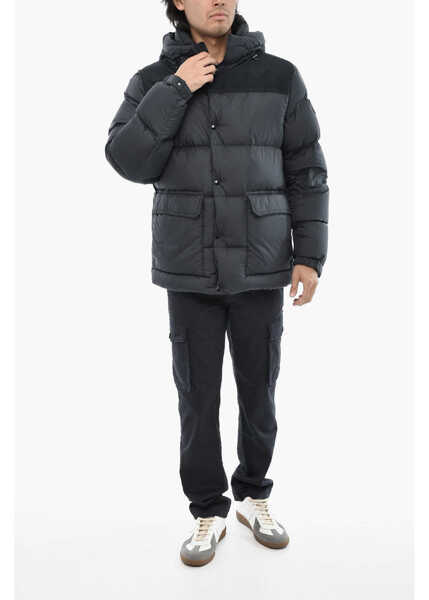 Geci de iarna Woolrich Quilted Sierra Down Jacket With Snap Buttons Blue Barbati (BM 19376474) 4