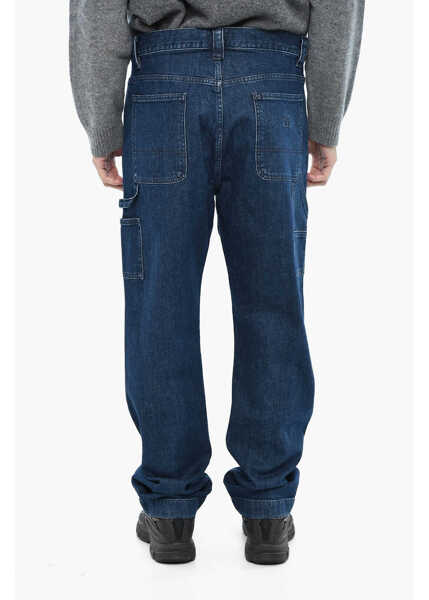 Blugi drepti Woolrich Regular Fit Worker Jeans With Logoed Button 20,5Cm Blue Barbati (BM 19376477) 2