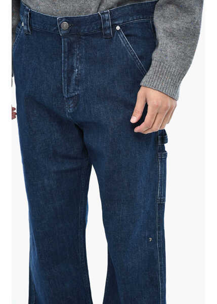 Blugi drepti Woolrich Regular Fit Worker Jeans With Logoed Button 20,5Cm Blue Barbati (BM 19376477) 3