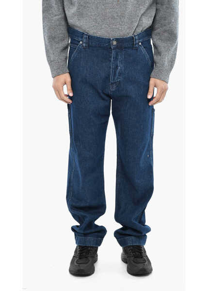 Blugi drepti Woolrich Regular Fit Worker Jeans With Logoed Button 20,5Cm Blue Barbati (BM 19376477) 1