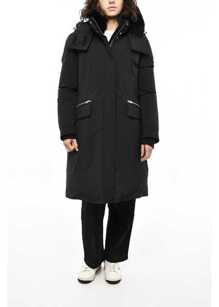 Geci de iarna Woolrich Nylon Mahan Down Jacket With Removable Hood Black Femei (BM 19376480) 4