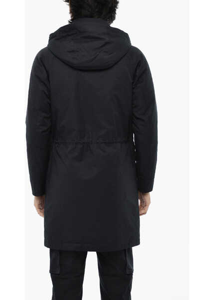 Geci de iarna Woolrich Logoed Buttons Down Jacket With Removable Hood Blue Barbati (BM 19376495) 2