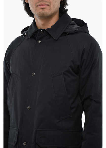 Geci de iarna Woolrich Logoed Buttons Down Jacket With Removable Hood Blue Barbati (BM 19376495) 3