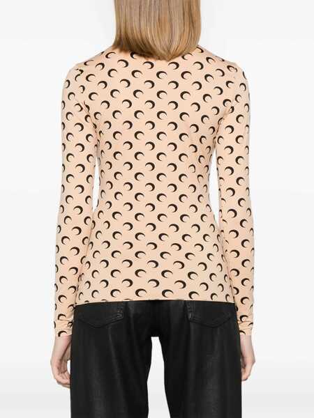 Tricouri MARINE SERRE T-Shirt Moon BEIGE Femei (BM 19376630) 4