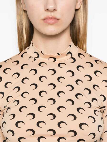 Tricouri MARINE SERRE T-Shirt Moon BEIGE Femei (BM 19376630) 5