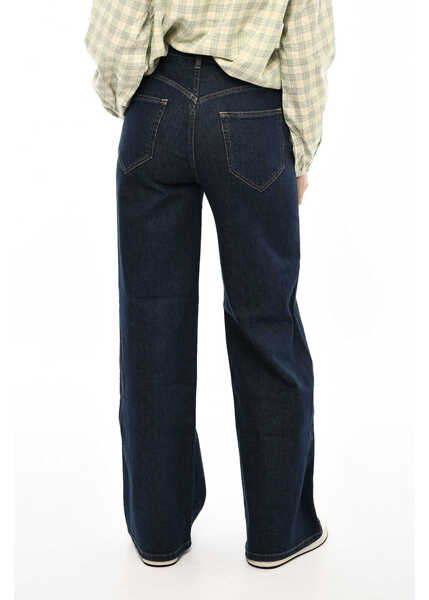 Blugi drepti Woolrich Visible Stitching Wide Leg Jeans 30Cm Blue Femei (BM 19376816) 2