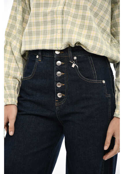 Blugi drepti Woolrich Visible Stitching Wide Leg Jeans 30Cm Blue Femei (BM 19376816) 3