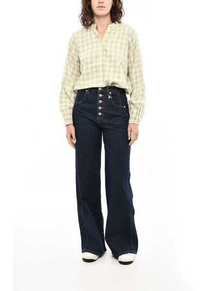 Blugi drepti Woolrich Visible Stitching Wide Leg Jeans 30Cm Blue Femei (BM 19376816) 4