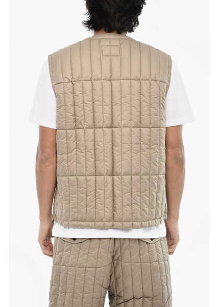 Jachete Woolrich Aime Leon Dore Padded Vest With V-Neck Beige Barbati (BM 19376825) 2