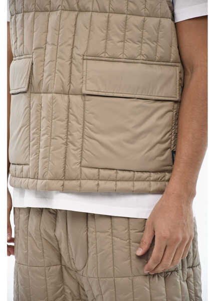 Jachete Woolrich Aime Leon Dore Padded Vest With V-Neck Beige Barbati (BM 19376825) 3