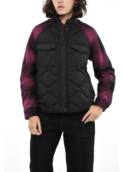 Geci de iarna Woolrich Quilted Lightweight Alba Down Jacket With Wool Sleeve Black Femei (BM 19376828) 1
