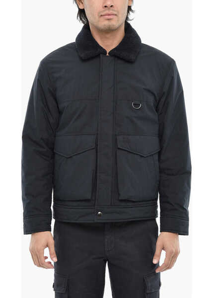 Jachete Woolrich Padded Jacket With Faux Fur Collar Blue Barbati (BM 19376831) 1