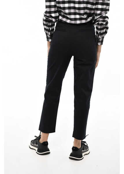 Pantaloni casual Woolrich Regular Waist Twill Chino Pants Blue Femei (BM 19376843) 2