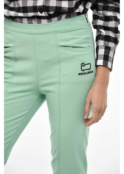 Pantaloni casual Woolrich Twill Skinny Fit Stirrup Pants Green Femei (BM 19376846) 3