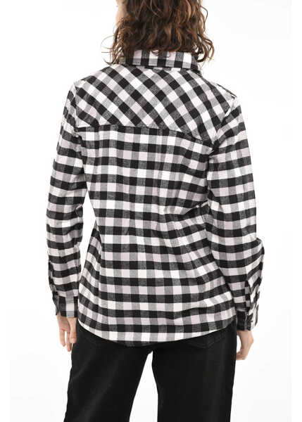Camasi casual Woolrich Cotton Buffalo Check Shirt Black & White Femei (BM 19376861) 2