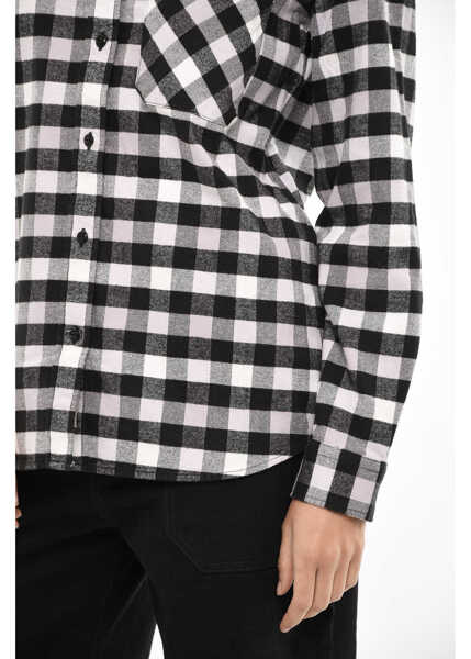 Camasi casual Woolrich Cotton Buffalo Check Shirt Black & White Femei (BM 19376861) 3