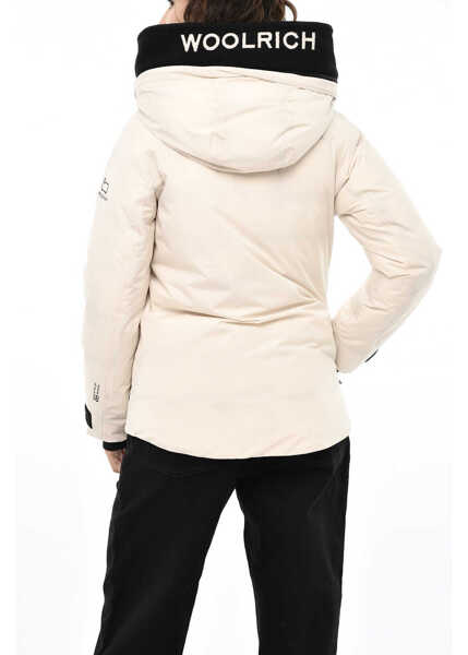 Jachete Woolrich Solid Color Harveys Windbreakers Jacket With Contrasting Det Black & White Femei (BM 19376864) 2