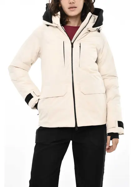 Jachete Woolrich Solid Color Harveys Windbreakers Jacket With Contrasting Det Black & White Femei (BM 19376864) 1