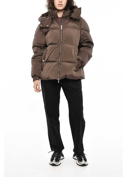 Geci de iarna Woolrich Quilted Alsea Down Jacket With Logo Buttons Brown Femei (BM 19376870) 4