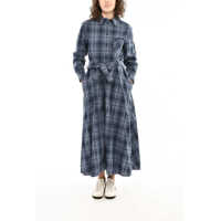 Rochii lungi Check Maxi Shirt Dress With Belt Femei