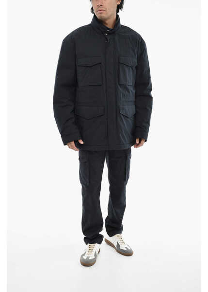 Jachete Woolrich Padded Utility Jacket With Hidden Closure Blue Barbati (BM 19376882) 4