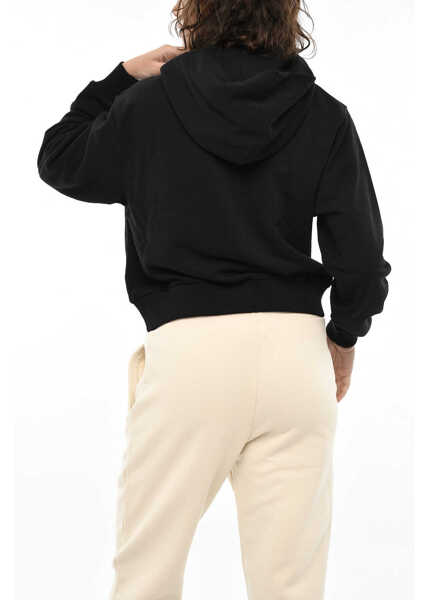 Bluze de trening Woolrich Fleeced-Cotton Hoodie With Embossed Logo Black Femei (BM 19376888) 2