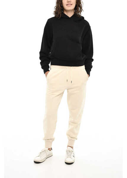 Bluze de trening Woolrich Fleeced-Cotton Hoodie With Embossed Logo Black Femei (BM 19376888) 4