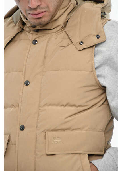 Geci de iarna Woolrich Sleeveless Aleutian Down Jacket With Removable Hood Brown Barbati (BM 19376906) 3