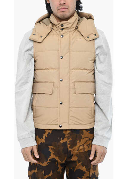 Geci de iarna Woolrich Sleeveless Aleutian Down Jacket With Removable Hood Brown Barbati (BM 19376906) 1