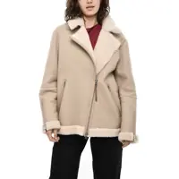 Geci biker Leather Harmony Biker Jacket With Sherpa Details Femei