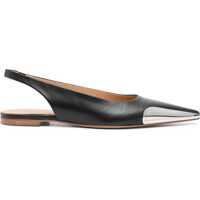 Balerini casual Leather Slingback Ballet Flats With Metal Toe Femei