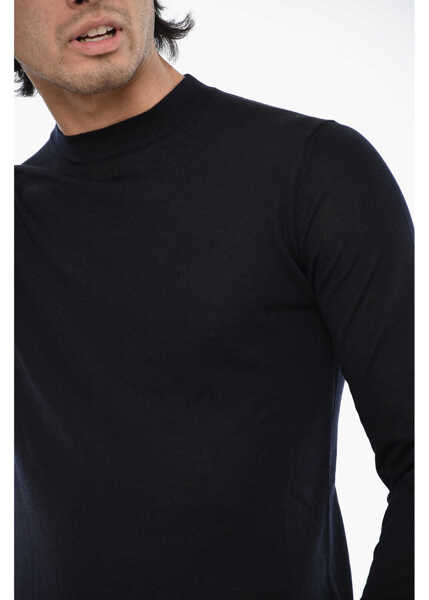 Pulovere Woolrich Virgin Wool Lightweight Crew-Neck Sweater Blue Barbati (BM 19377023) 3