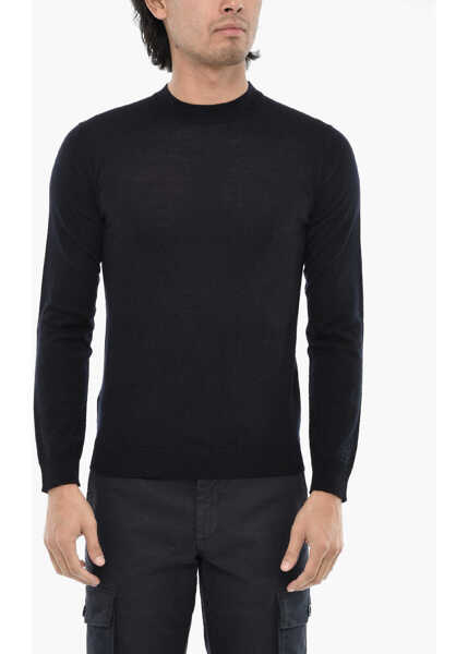 Pulovere Woolrich Virgin Wool Lightweight Crew-Neck Sweater Blue Barbati (BM 19377023) 1