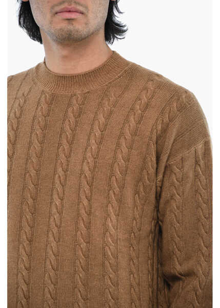 Pulovere Woolrich Virgin Wool Aran Motif Crew-Neck Sweater Brown Barbati (BM 19377041) 3