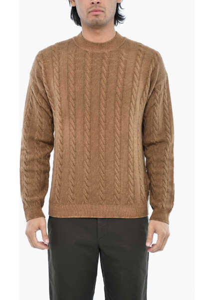 Pulovere Woolrich Virgin Wool Aran Motif Crew-Neck Sweater Brown Barbati (BM 19377041) 1