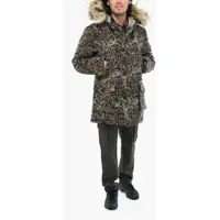 Geci de iarna Woolrich pentru Barbati - Geci de iarna Woolrich Aime Leon Dore Camouflage Jacquard Down Jacket With Fur Brown Barbati (BM 19377044) - B-mall.ro