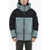 Woolrich Two-Tone Rip Stop Check Teton Down Jacket With Frontal Zip Blue