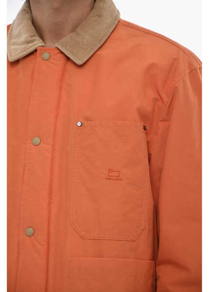 Jachete Woolrich Padded Duster Work Overshirt With Patch Pockets And Snap But Orange Barbati (BM 19377050) 3