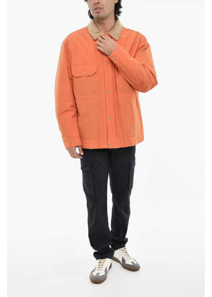 Jachete Woolrich Padded Duster Work Overshirt With Patch Pockets And Snap But Orange Barbati (BM 19377050) 4