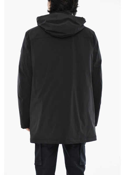 Geci de iarna Woolrich Solid Color Mountain Down Jacket With Removable Hood Black Barbati (BM 19377095) 2