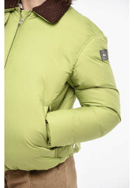 Geci de iarna Woolrich Danielle Cathari Solid Color Down Jacket With Crochet Collar Green Femei (BM 19377098) 3