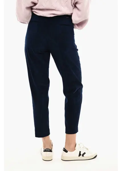 Pantaloni casual Woolrich Corduroy Single Pleat Pants Blue Femei (BM 19377104) 2