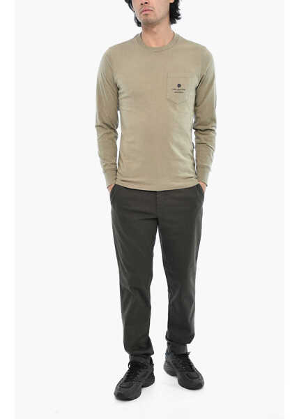 Tricouri Woolrich Aime Leon Dore Long Sleeves Crew-Neck T-Shirt With Back Pri Green Barbati (BM 19377110) 4