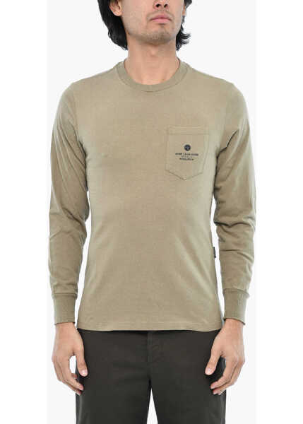 Tricouri Woolrich Aime Leon Dore Long Sleeves Crew-Neck T-Shirt With Back Pri Green Barbati (BM 19377110) 1