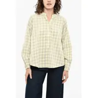 Bluze Plaid Check Cotton Blouse Femei