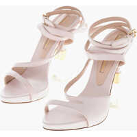 Sandale cu toc Leather Lace-Up Sandals With Heel 13Cm Femei